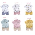 thumbnail image 3 of babyme 2 Pcs Camiseta Casual Con Estampado De Letras De Manga Corta Para Bebés Y Pantalones Cortos, 3 of 4