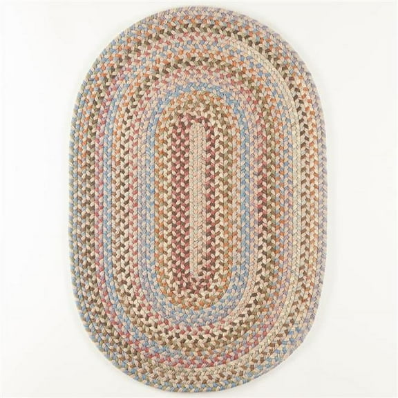 Rhody Rug BH57R096X132 8 x 11 ft. Bar Harbor Butterfield Oval Rug, Multi Color