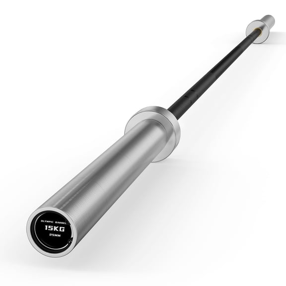PAPABABE Olympic Barbell Bar 6.5 ft - 1,000 lb Capacity for Weightlifting, Powerlifting, Bench Press, Deadlift & Squat - Strength Training Barbell for Gym,Black Silver
