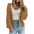 thumbnail image 2 of Kilaqueen Chunky Cardigan Sweaters for Women Open Front Button Down Long Sleeve Knit Cardigan Solid Color Fall Winter Warm Outerwear Coats, 2 of 5