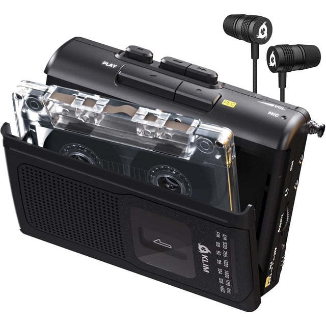Reproductor de casetes portátil KLIM K8 con auriculares F1, color negro