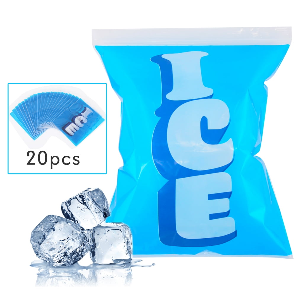 1BAG 28 CUBES Ice Cube Freezer Bags Plastic BBQ Picnic Party Cubes Maker 