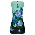 thumbnail image 4 of Odeerbi Floral Dress for Women 2024 Casual Loose Summer Tank Dress Hollow Out Beach Sundress Sleeveless Dresses Olive Green, 4 of 5