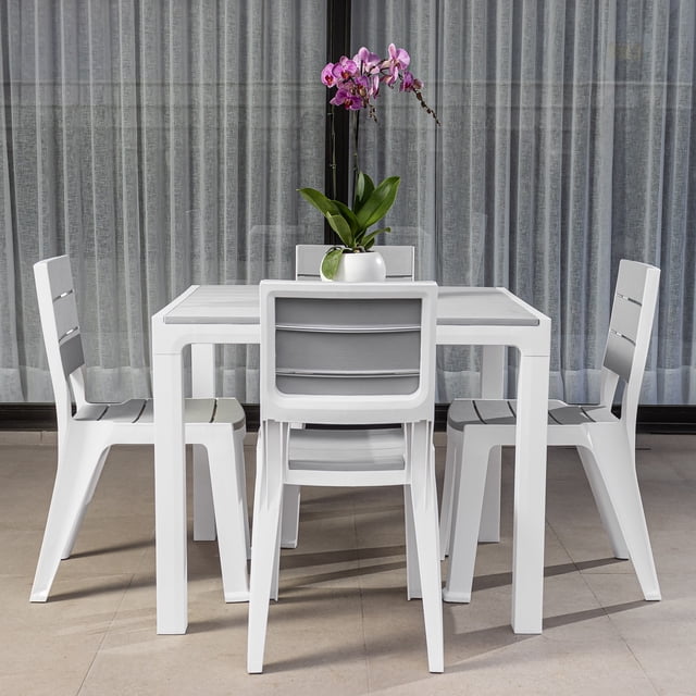 Comedor Jardin Terraza 4 Puestos Silver
