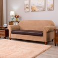 thumbnail image 2 of PU Leather Couch Cushion Cover Sofa Cushion Slipcover, Stretch Elastic Waterproof Chair Seat Slipcover Furniture Protector(Sofa/3-seater,Brown), 2 of 9