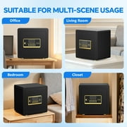 BESAFETY 2.5 Cuft Safe Box, Digital Keypad Home Security Safe With Fireproof Waterproof Bag & Adjustable Shelf