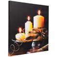 thumbnail image 3 of Northlight LED Back Lit Candles with Ribbon on a Platter Canvas Wall Art - 12" x 12", 3 of 8