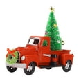 thumbnail image 2 of Rushawy Christmas Truck Decor and Xmas Tree Holidays Red Car Decoration Metal Trucks Car B, 2 of 9