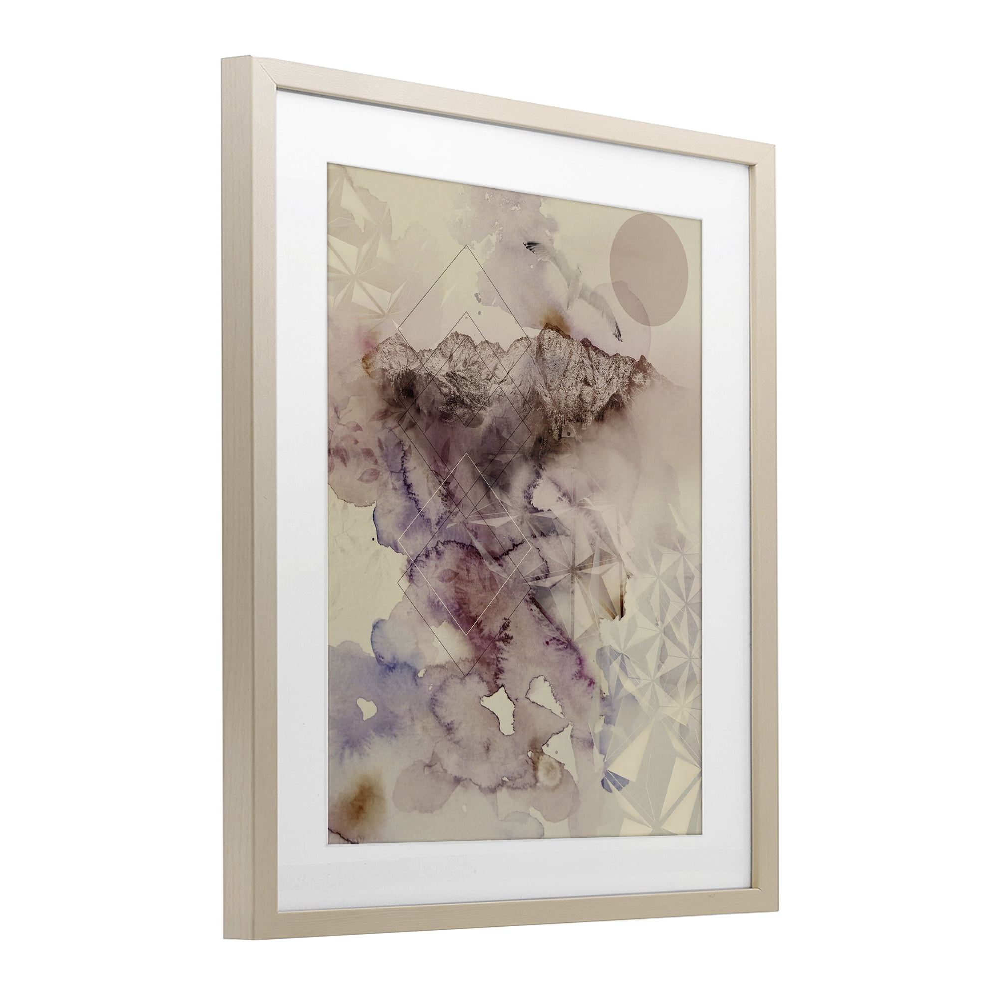 Stupell Industries Dust Abstract with Geometrics Birch Framed Print Under Glass, design by Gemma Bardot