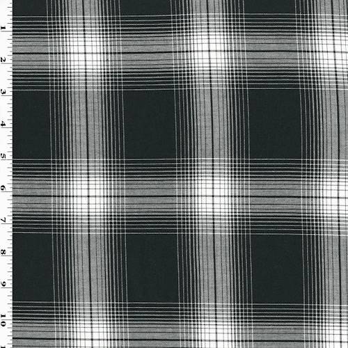 Black/White Cotton Plaid Twill Shirting, Fabric By the Yard Walmart