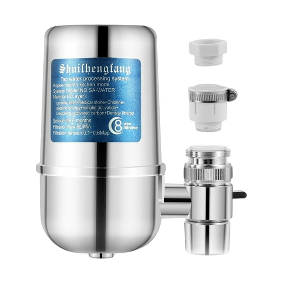 Yabuy Durable Faucet Water Filtration System, Reduces Fluoride Chlorine, Easy Installation