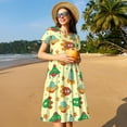 thumbnail image 4 of Goofa Colorful Outer Space Pattern Women Summer Short Sleeve Midi Dress with Pockets Casual Aline Flowy Tshirt Dress Vocation Beach Sundress, 4 of 6