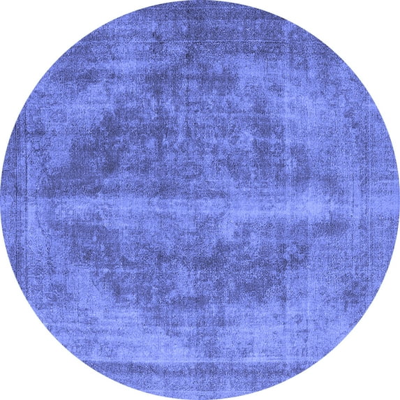 Ahgly Company Indoor Round Oriental Blue Industrial Area Rugs, 3' Round
