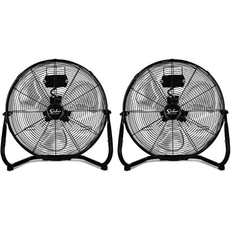 

UBesGoo Simple Deluxe 20 Inch 3-Speed High Velocity Heavy Duty Metal Industrial Floor Fans Quiet for Home 2 Pack