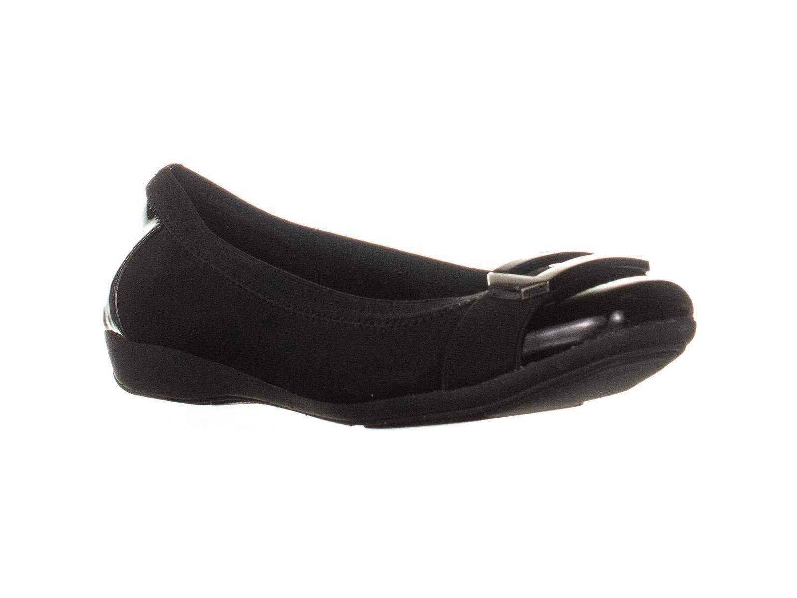 Anne Klein Womens Uplift Fabric Square Toe Ballet Flats