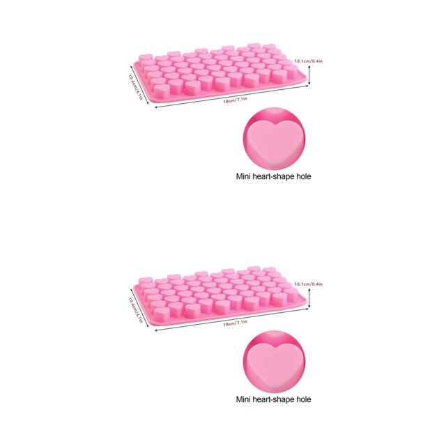 Molde de silicona en forma de corazón Moyic 2piezas Rosa 55 agujeros pastel Pan caramelo gelatina decoración cocina