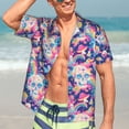 thumbnail image 7 of Fuzoiu Skull rainbow color space Print Hawaiian Shirt for Men, Summer Beach Casual Short Sleeve Button Down Shirts, Men’s Beach Summer Shirts with Pocket,Large, 7 of 7