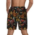 thumbnail image 4 of Uemuo Sunflower Rooster Pattern Mens Swim Trunks Quick Dry Board Shorts with Mesh Lining, Stretch Beach Shorts Quick Dry No-Chafing Board Shorts-3X-Large, 4 of 9