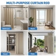 thumbnail image 2 of Shower Curtain Rod, 32-122 Inch Adjustable Closet Tension Rod Rust, No Drill Spring Shower Rod, Non-Slip Rustproof Telescopic Rod for Bathroom, Black, 2 of 8