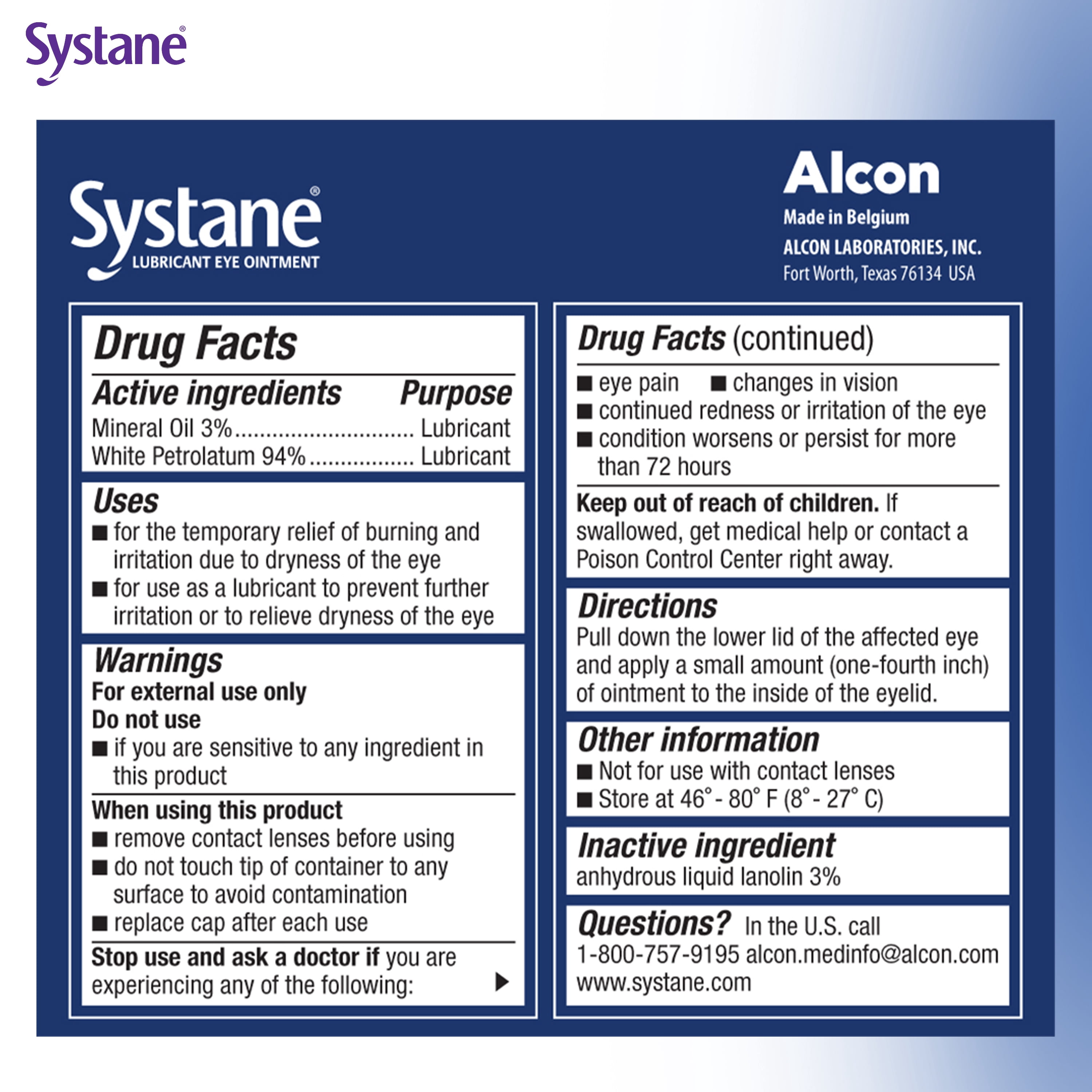 Systane Nighttime Lubricant Eye Ointment for Dry Eye Relief, 3.5g Tube for Adults