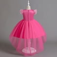 thumbnail image 6 of Godderr Kids Toddler Girls Princess Dresses Flower Girl Wedding Dress Fly Fly Sleeve Piano Performance Dresses 4-12 Years Tulle Birthday Party Gown, 6 of 7