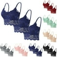 thumbnail image 3 of Ahdbta 2/3/5 Pack Bralettes for Women Floral Lace Wireless Bra V Neck Racerback Crop Top Adjustable Spaghettic Strap Camisole Bras, 3 of 3