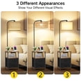 thumbnail image 2 of OUTONLIFE Rattan Floor Lamp with Table for Living Room, End Table with 2 Drawers for Bedroom, Lamp with USB Port and Outlet, 3 Color Led Bulb Included, Brown, 2 of 11