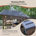 thumbnail image 6 of Wooden Carport Garage Outdoor Gazebo Wooden Pergola for Backyard, Coffee with Metal Roof & Bulbs & Bar Counters   13' x 6.5', 6 of 13