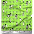 thumbnail image 1 of Soimoi Moss Georgette Fabric Dot & Penguin Ocean Printed Fabric 1 Yard 42 Inch Wide, 1 of 3