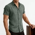 thumbnail image 4 of Yyuenw Mens Shirts Casual, Denim Short Sleeve Button Down Shirt with Chest Pocket, Breathable Solid Top for Summer&Daily, 4 of 8