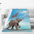 thumbnail image 1 of Balery Elephant Giraffe Overcomes Fear By Walking On High Rope Manta de Felpa Suave y Acogedora – Cobija de Franela Aterciopelada para Cama, Lavable y Cálida para Sofá, Mascotas, Transpirable-60"x50", 1 of 7