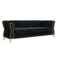 thumbnail image 6 of Chesterfield Button Tufted Velvet Sofa, 3 Seats Upholstered Couch With Gold Metal Legs For Living Room Office Apartment, 6 of 11