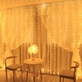 thumbnail image 4 of Honche LED Curtain Lights Indoor 300LEDs Waterfall Fairy String Lights Bedroom Decoration Lighting(Warm White), 4 of 8
