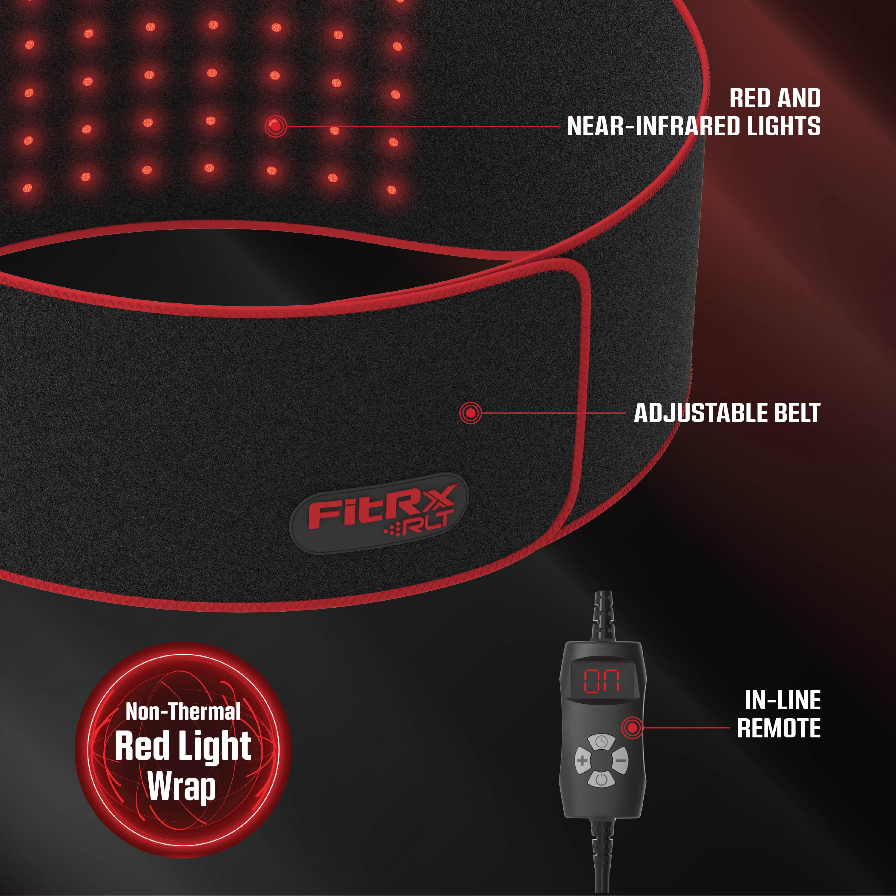 FitRx Heated Massage Belt with Remote Control and Adjustable Timer