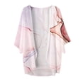 thumbnail image 4 of Cardigan For Women Lightweight Floral Print 3/4 Sleeve Chiffon Loose Fit Cover Up Casual Blouse Loose Fit Summer Beach Shrugs, 4 of 4