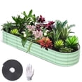 thumbnail image 1 of QinaQin Cama elevada galvanizada de 8 x 2 x 1 pies, jardinera grande para jardinería, caja metálica elevada para verduras, flores y frutas, 1 of 8