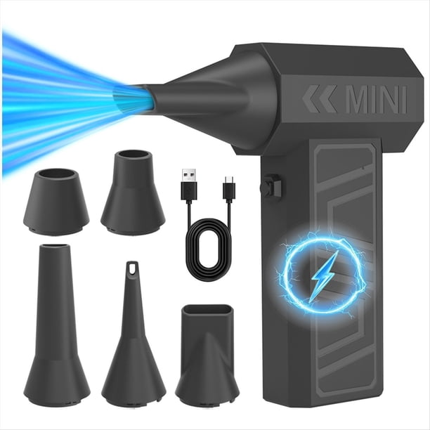 Ventilador Turbo de 5 Boquillas para Nieve, 130.000 RPM, para Coche, con Carga, Soplador de Aire Eléctrico, Herramienta de Limpieza A