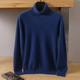 thumbnail image 4 of Automne/hiver Nouveau Pull-Over Mode 100 % Laine Pure Résistant au Froid Col Polo Haut Couleur Unie pour Hommes, 4 of 5
