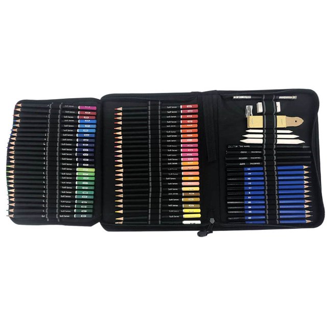 Seitruly Juego de dibujo profesional de 95 Uds., Kit de artista, lápices de colores, suministros de tabla de lijado pinturas