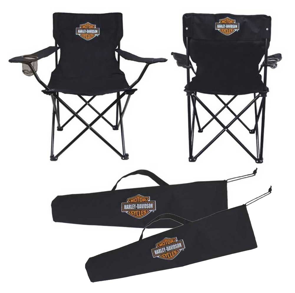 Harley Davidson Compact Bar Shield Chair Black Ch30230 Set Of 2