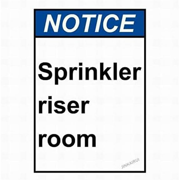 New Warning Plaque Wall Decor Notice Sprinkler Riser Room Safety Road Street Caution Metal Tin Signs Yard Sign Office Sign Outdoor & Indoor Safety Sign 8 X 12 Inch