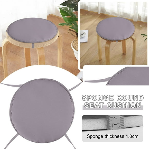 Coussin Rond pour Chaises d'Extérieur – Coussin de Siège Rond de Jardin avec Quatre Attaches pour Tabouret de Salle à Manger de Patio et Plus
