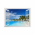 thumbnail image 1 of 3D ventana falsa playa patrón papel tapiz autoadhesivo mural calcomanía arte pared pegatina decoración para sala de estar Yuarrent JJ19456-01, 1 of 6