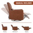 thumbnail image 2 of Swivel Rocker Recliner Chair, Upholstered PU Leather Rocking Recliner Chairs, Glider Chairs Recliner Lazyboy Single Sofa with Lumbar Support for Nursery, Living Room, RV, 2 of 8