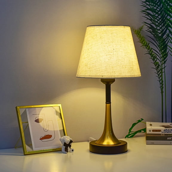 Touch Control Bedside Lamp with Remote & USB Ports | Dimmable Nightstand Lamp with Linen Shade for Bedroom & Living Room