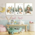 thumbnail image 3 of 3Pcs Woodland Animal Nursery Canvas Wall Art Forest Adventure Theme Animals Picture Posters Wall Decor Cute Watercolor Deer Bear Fox Painting Print Artwork for Kids Baby Bedroom Decor 16x24in Und, 3 of 7