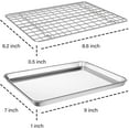 thumbnail image 2 of Baking Sheet with Cooling Rack Set(2 Sheets+2 Racks), 18/0 Stainless Steel Cookie Sheet Baking Pan Tray with Wire Rack for Oven, Dishwasher Safe, Non Toxic, Heavy Duty & Easy Clean (4, 9 inch), 2 of 8