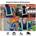 thumbnail image 4 of High Visibility Shirts for Men Women, Quick Dry Safety Short Sleeves T Shirts with Reflective Strips, Hi Vis Construction Work Shirt, Class 2 ,Blue ,X-Large, 4 of 7