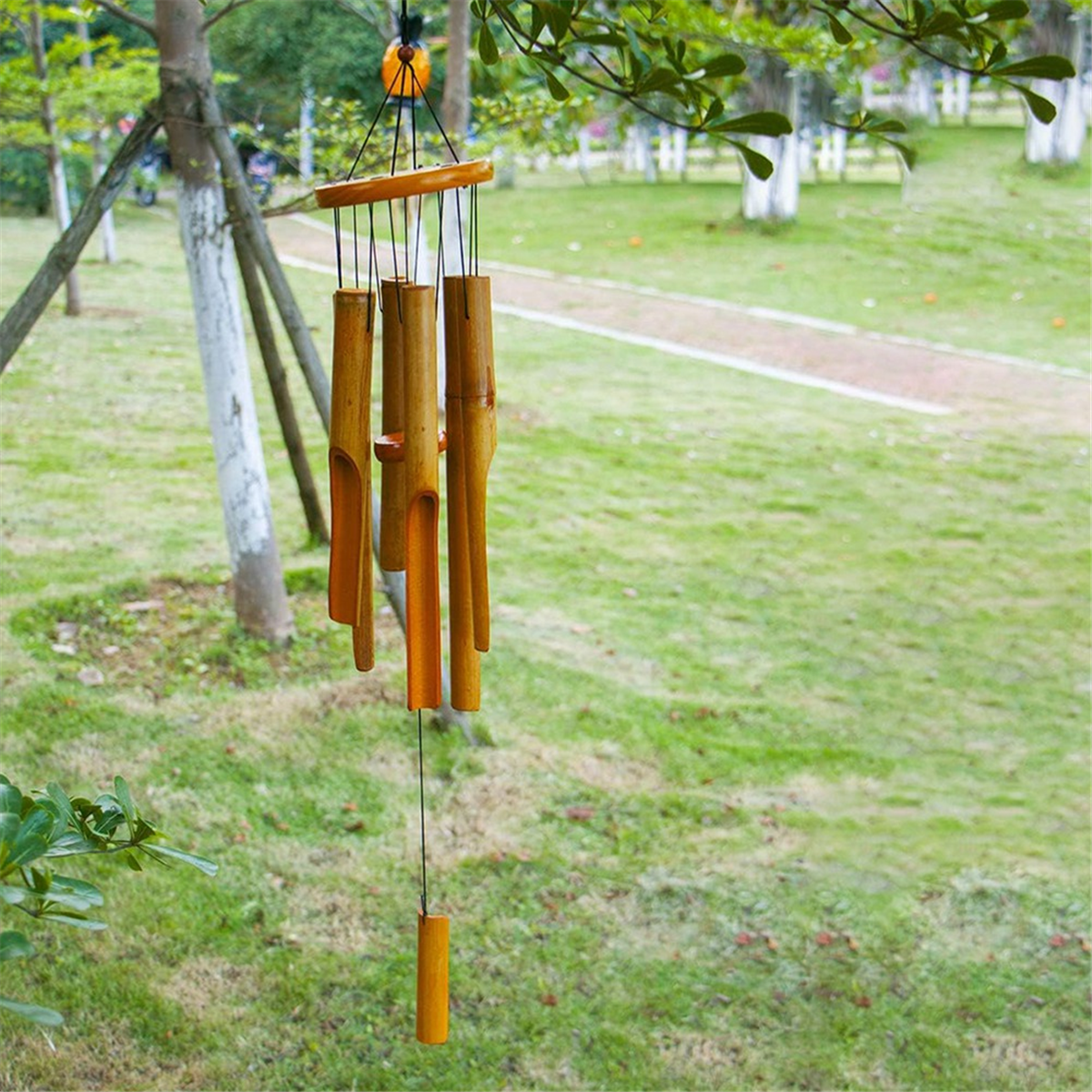 Bamboo Wind Chimes. 38 Inch Outdoor Indoor Hanging Decorative Wind Chimes. Has A Natural Soothing and Pleasant Sound