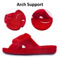 thumbnail image 2 of Women's Arch Support Slippers Memory Foam Orthotic Heel Cup Arthritis Edema House Shoes with Velcro Closure, Red 9, 2 of 6